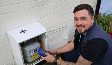 Gas operative in front of a meter