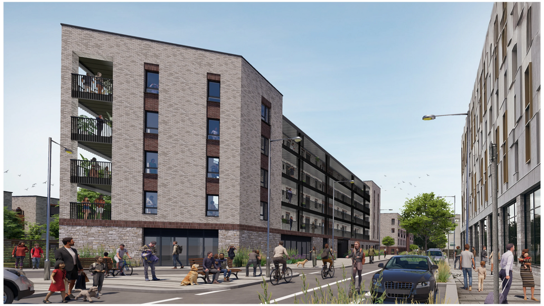 Current visualisation of the Bath Street affordable housing development beside Millbay Boulevard